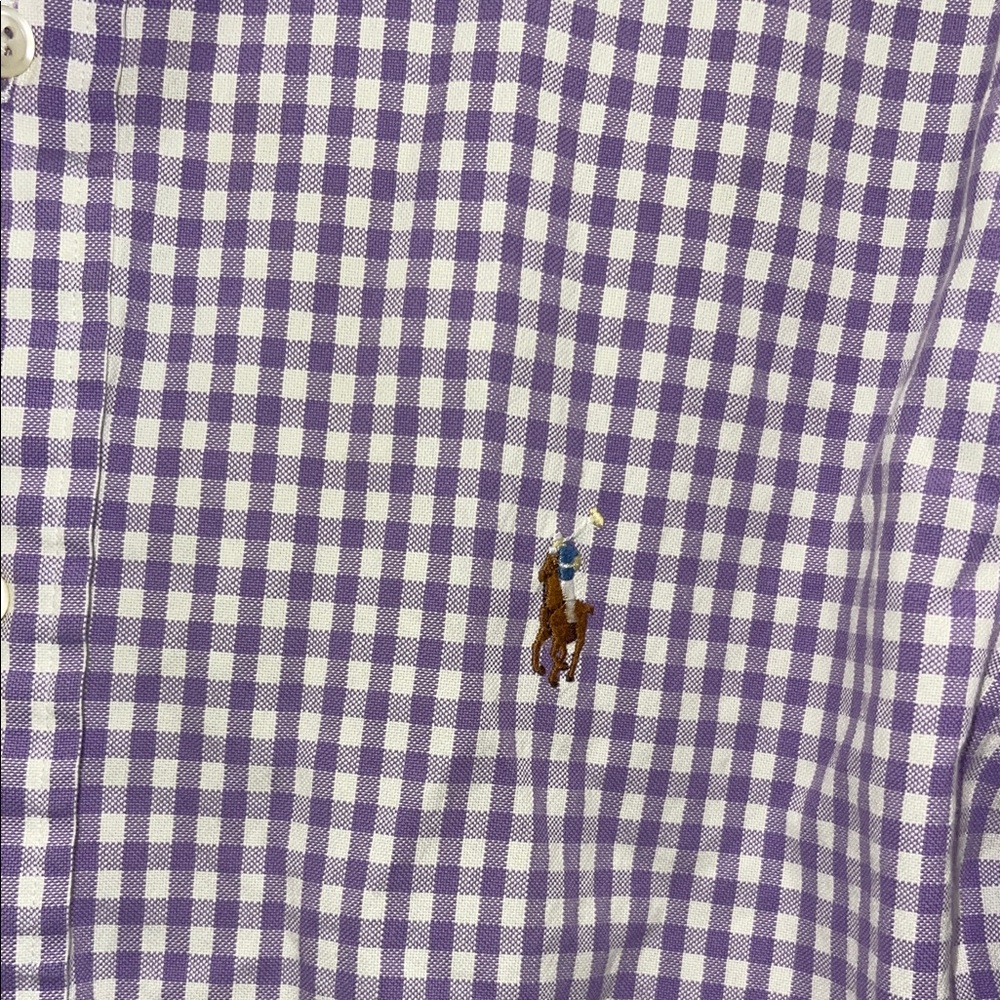 Ralph Lauren Lavender and White Gingham Button-Down Shirt - Picture 3 of 5